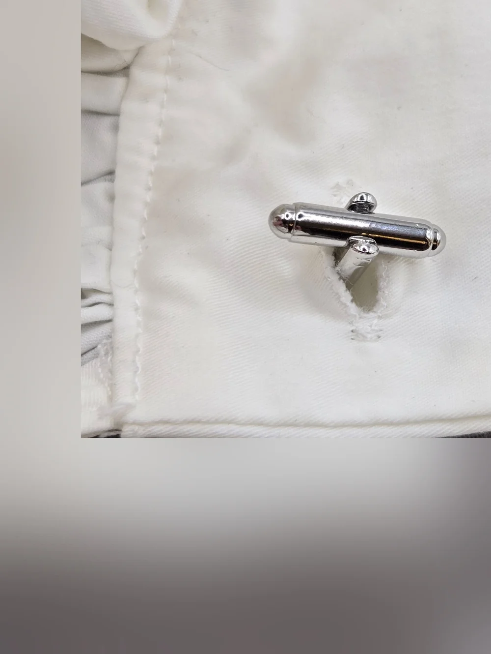 Silver Cufflinks Cuff Links CZ Formal Event Mid Century Retro Eclectic Grandpa
